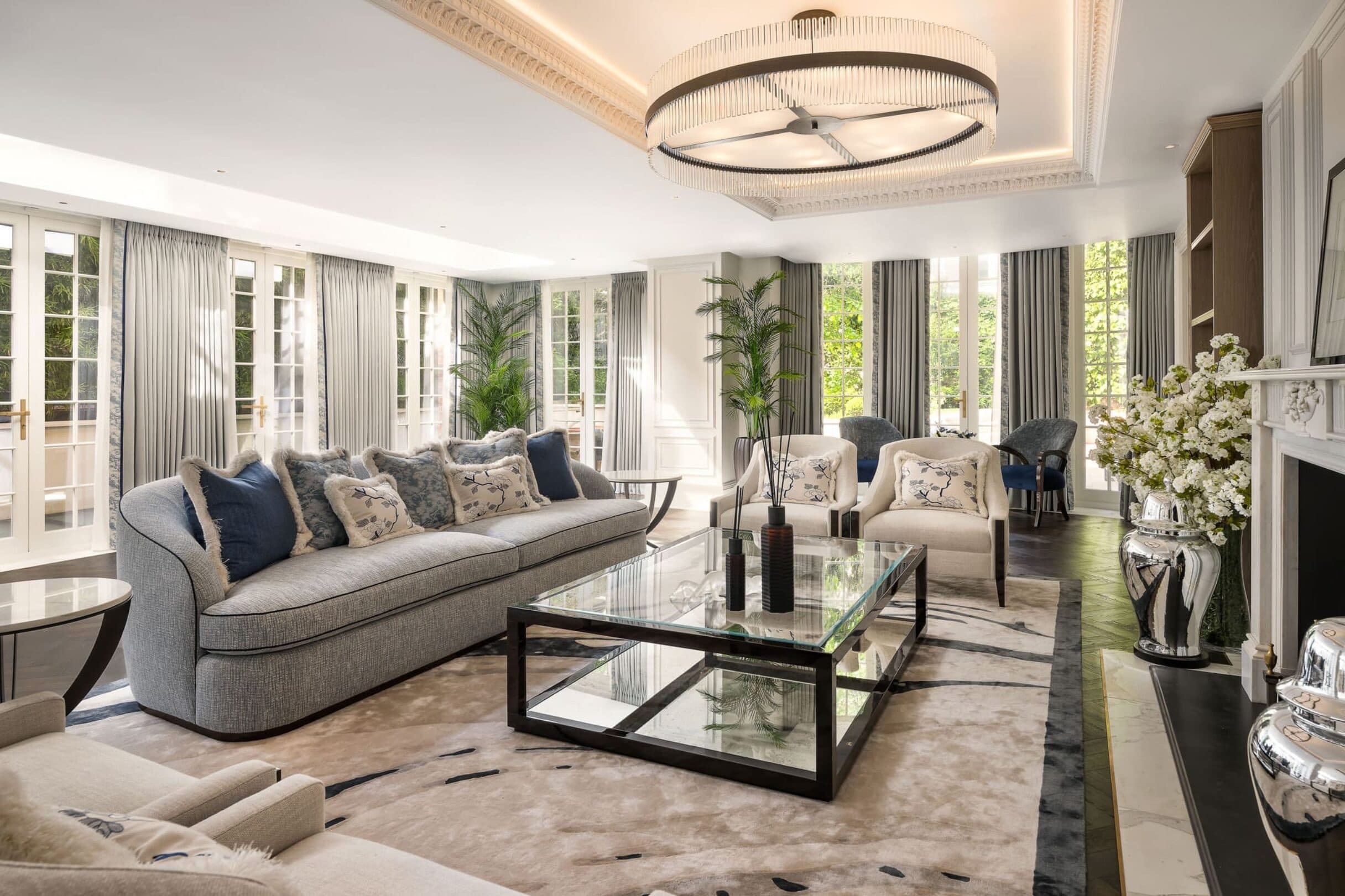 The formal reception room at Fonteyn House, Knightsbridge